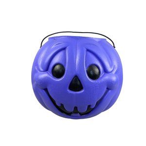 Vintage General Foam Plastic Blow Mold Purple Halloween Candy Pumpkin Bucket USA